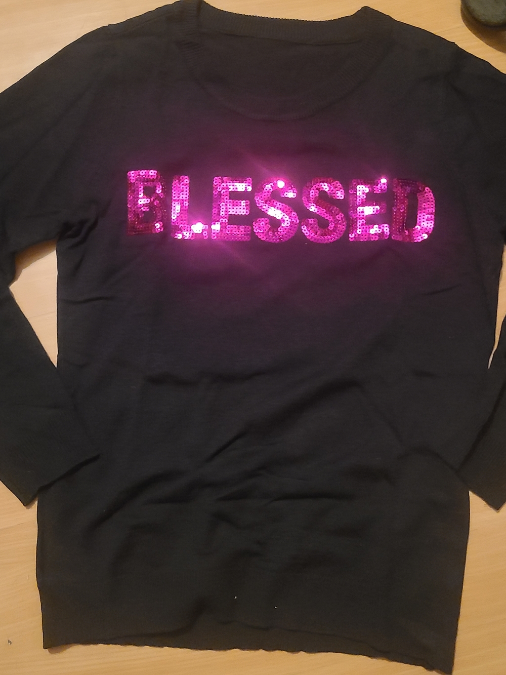 Black Women's Sequin 'BLESSED' Sweatshirt
